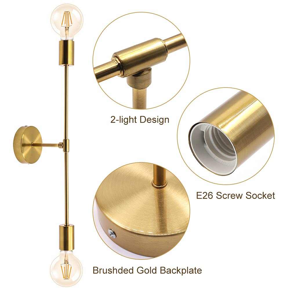 Lámpara de Pared Moderna, Aplique Industrial, Accesorio de Iluminación Vintage para Baño, Tocador, Pasillo, Cocina [E27]