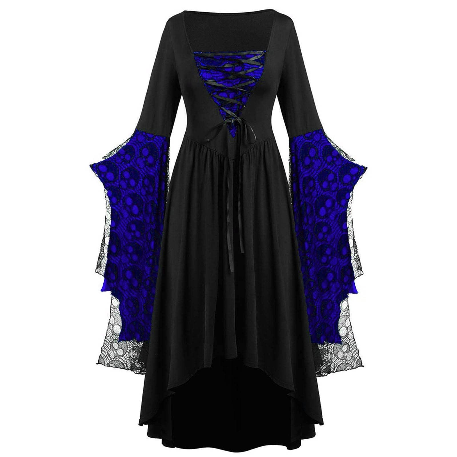 Halloween Costumes Victorian Witch Dresses Adult Fashion Plus Size Outfits Halloween Costumes for Women Gothic Medieval Dress Funny Fancy Costume Clothing Evening Party Prom Cocktail Vintage Elegant