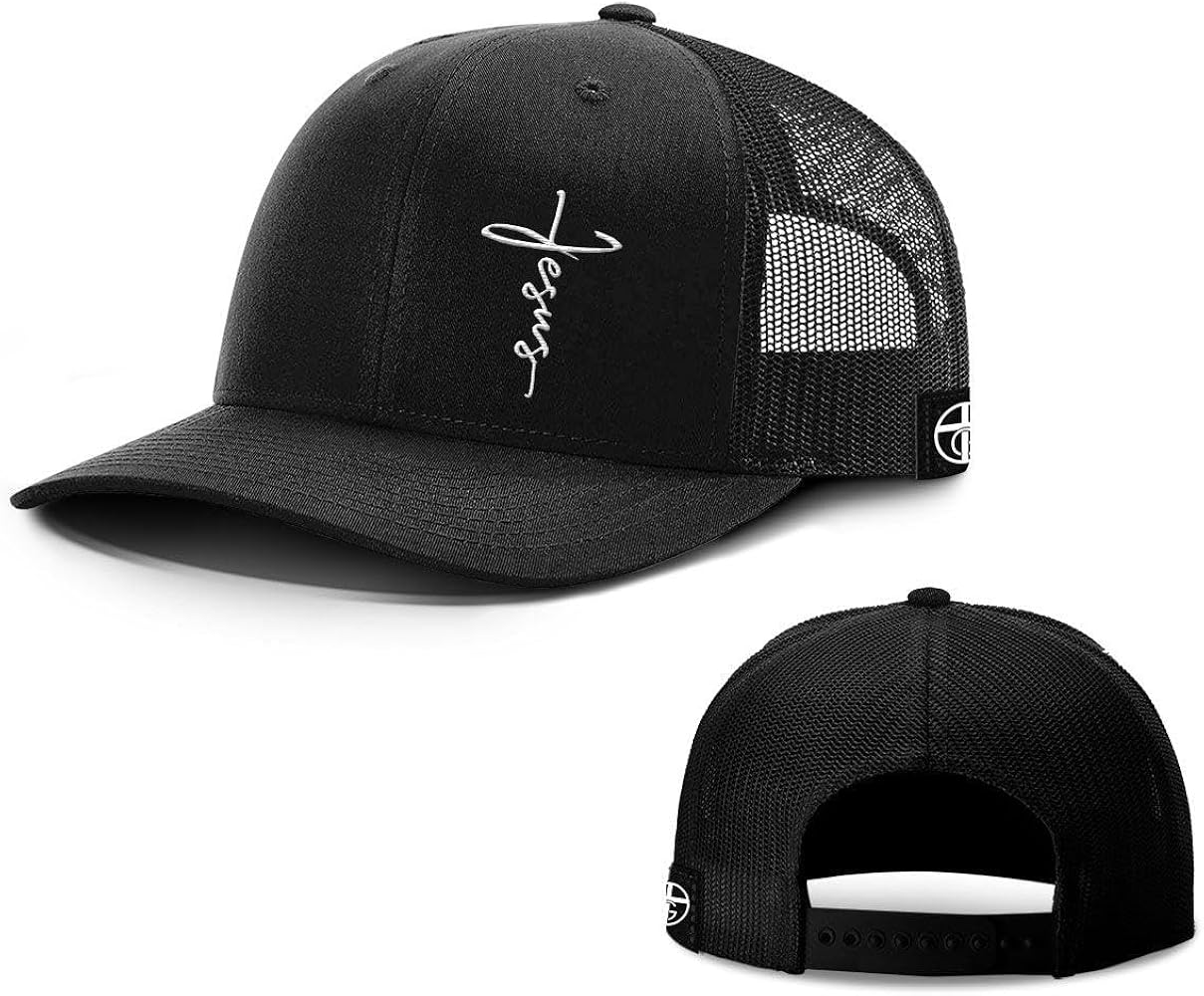 Jesus Cross Embroidered Trucker Hat - Adjustable Fit Cotton