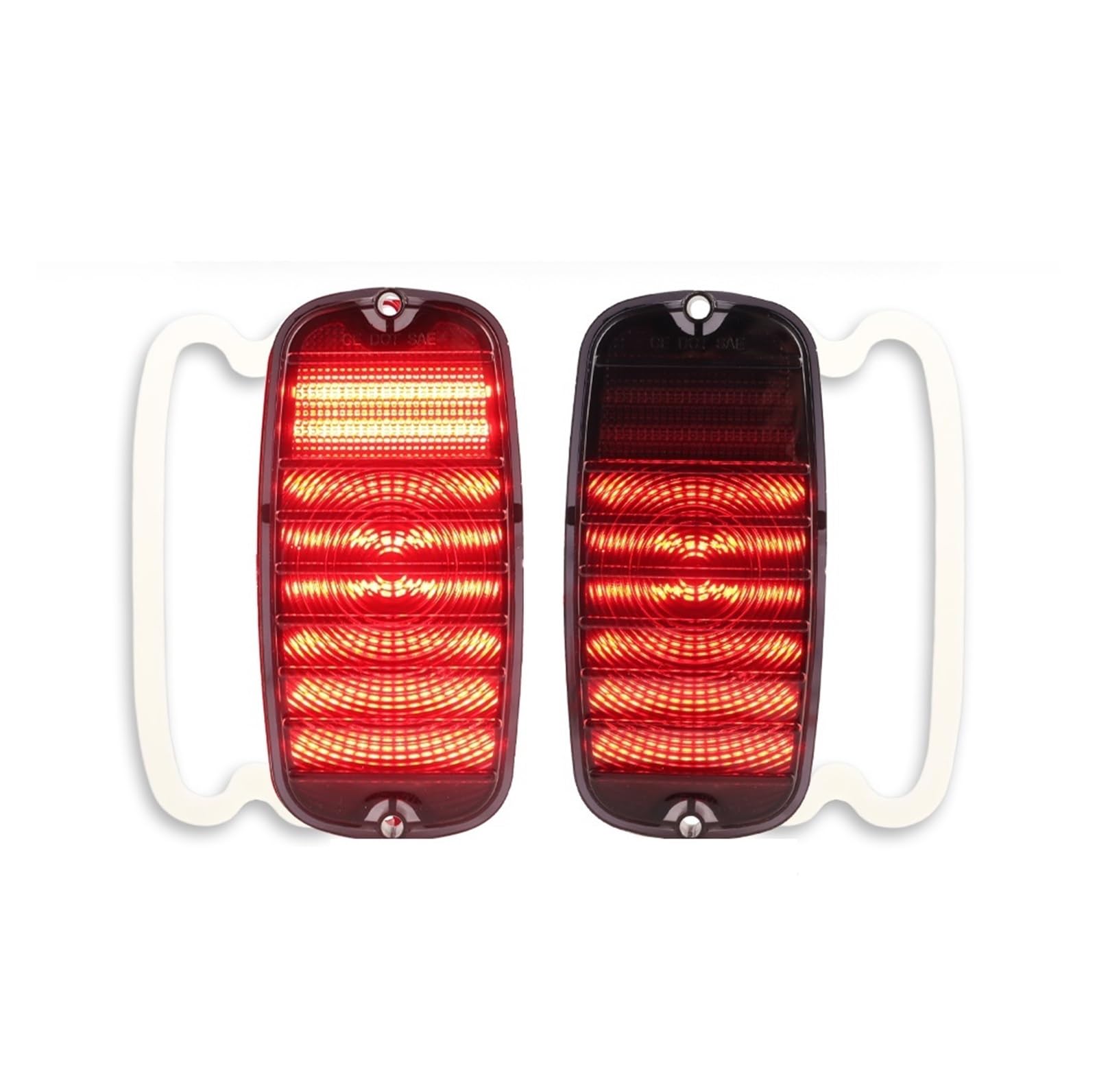 Lámpara Reflector Parachoques Trasero Para Chevrolet para C10 C20 C30 K10 K20 Pickup 1960-1966 luz de freno trasero luces DRL(Smoked Lens Red)