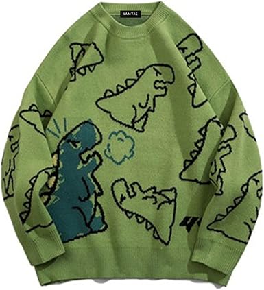 Vamtac Mens Oversized Sweater Vintage Graphic Pullover Crewneck Knit Jumper Y2K Unisex Streetwear 2025 Fall Tops