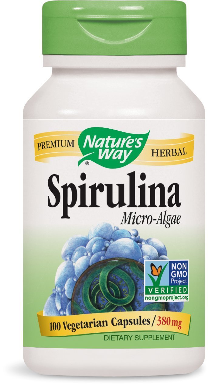 Nature's Way Spirulina Micro-Algae, Seasonal Immune Support*, Source of Vitamin A (Beta Carotene), 760 mg per Serving, 100 Vegan Capsules (Packaging May Vary)