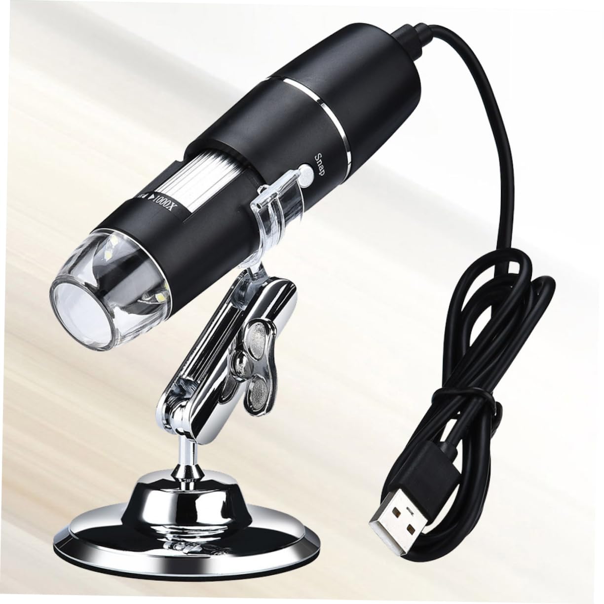 Gadpiparty Digitale USB Lupe mit LED Beleuchtung Vergrößerung Flexible Arm Tischmikroskop für Reparatur Inspektion Labor Schmuck Briefmarken Antiquitäten