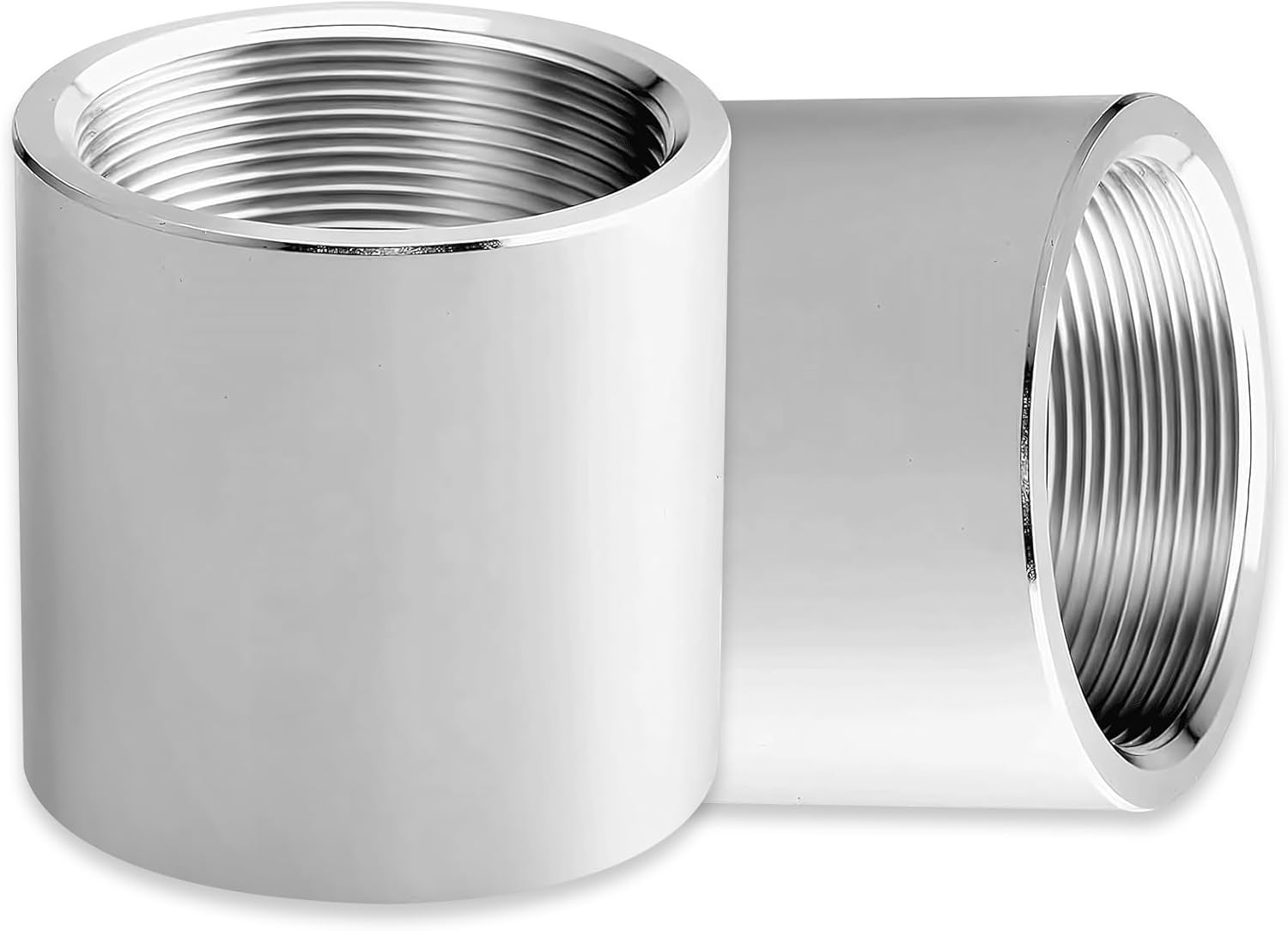 1-1/2 inch Threaded Full Coupling Aluminum, 1.5" NPT Female Pipe Fitting Connector, 6061-T Schedule 40 in Accordance Corrosion Resistance 150 PSI for Air Water Oil - 1 piece