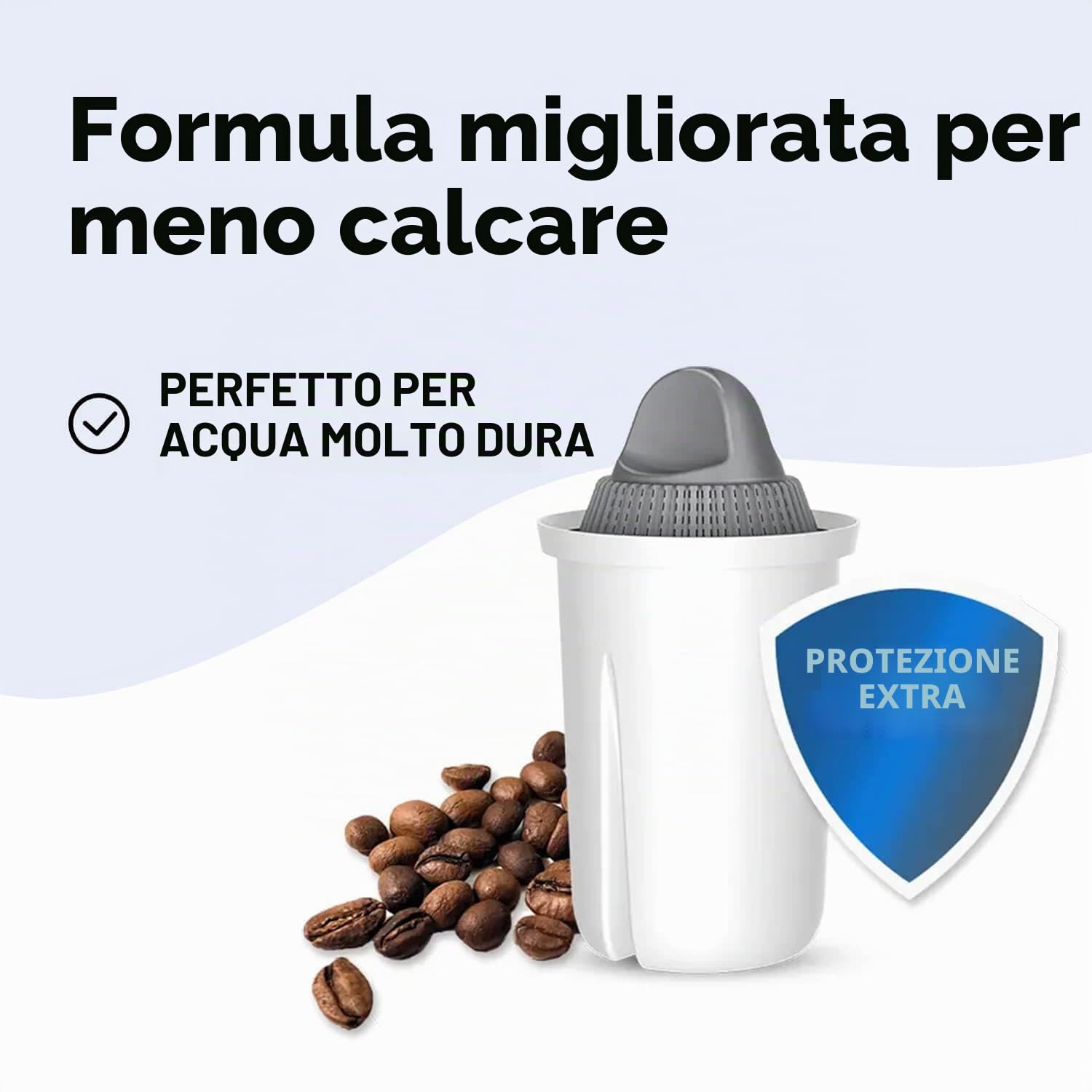 PearlCo - Filtro per acqua in vetro (antracite) con 1 cartuccia filtrante Protect+ classic - adatto per Brita Classic