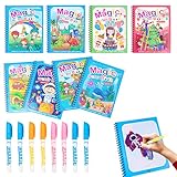 【Libro mágico agua reutilizable:】 el libro de dibujo de agua mágica desaparecerá automáticamente después de colorear, reutilizar. A temperatura ambiente normal, el agua se evapora gradualmente y la huella desaparece después de unos 10 minutos. Después de confirmar que está completamente seco, puede repetir la coloración. Hay 8 piezas de libro agua mágica y pluma de pintura de agua mágica en el paquete, puedes repetir la práctica muchas veces.