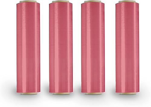 8NET - Rollos de pelĂcula de plástico de envoltura elástica de color rojo resistente calibre 80 para embalaje de paletas de mudanza y embalaje, 4 8NET - Rollos de pelĂcula de plástico de envoltura elástica de color rojo resistente calibre 80 para embalaje de paletas de mudanza y embalaje, 4