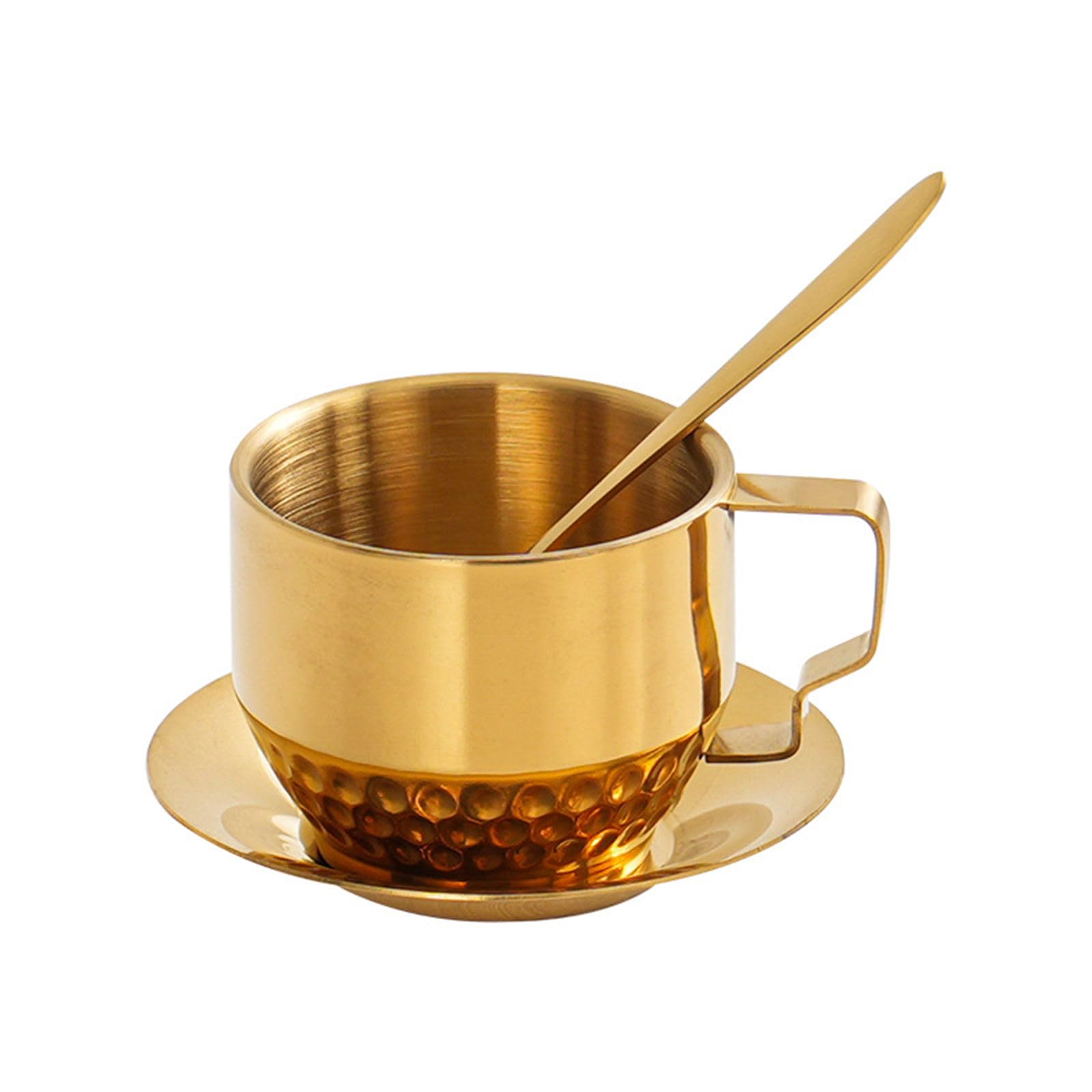 Jazuaiao Walled Insulated Coffee Cups Set Coffee Lattes Teas Cups with Spoon and Saucer for Lattes Milk Teas Espresso Set Milk Mug ​mat Spoon