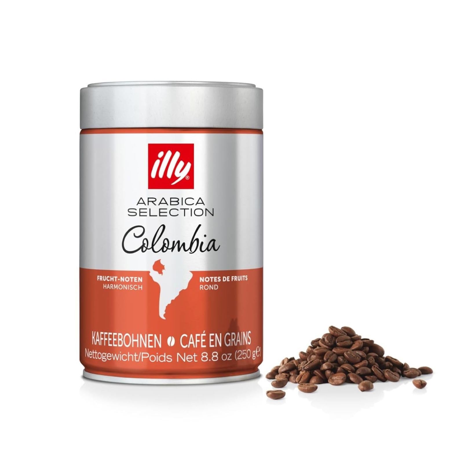 illy Arabica Selection Kolumbien – Kaffeebohnen zum Mahlen, 250 g