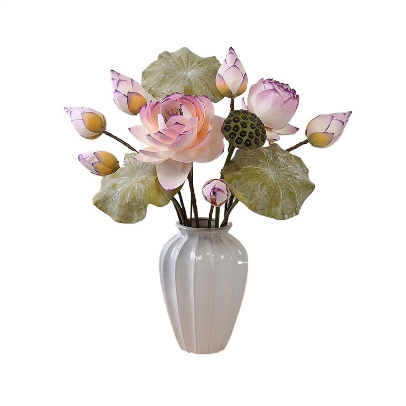 CFY652 Floral Arrangements Artificial Silk Flower Arrangement Zen Lotus Simulation Flower Arrangement High-grade Coffee Table Decoration Weddings