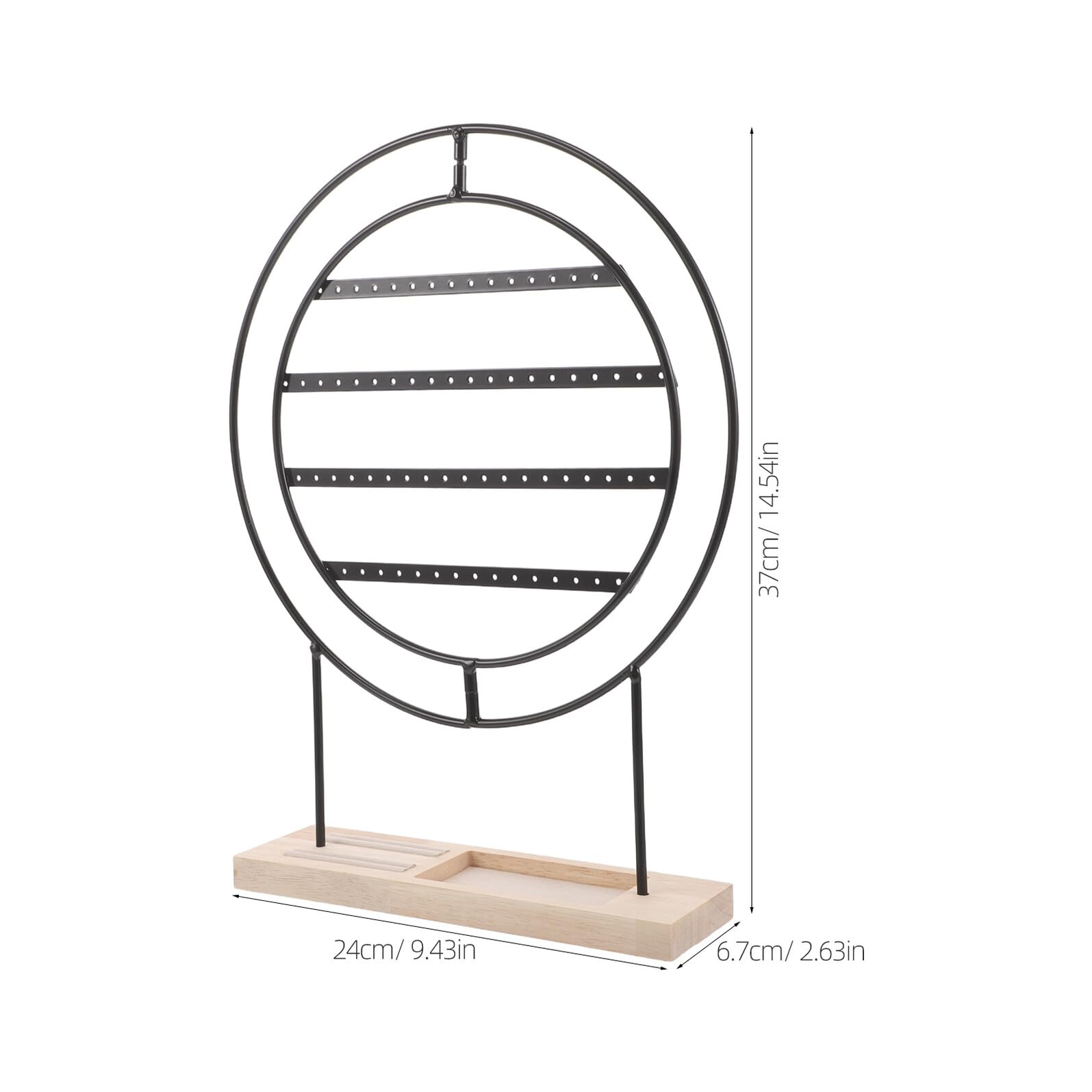 Espositore Rotante per Orecchini in Metallo Nero, 3 Livelli | Fori Individuali, Design Salvaspazio, Adatto a Women e Girls, per Popup Shops e Retail Display