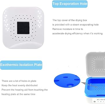 Automatic Hearing Aid Dryer & Dehumidifier - Ultra Fast Electronic Dry Box for Hearing Amplifiers & Cochlear Implants Removes Sweat & Moisture