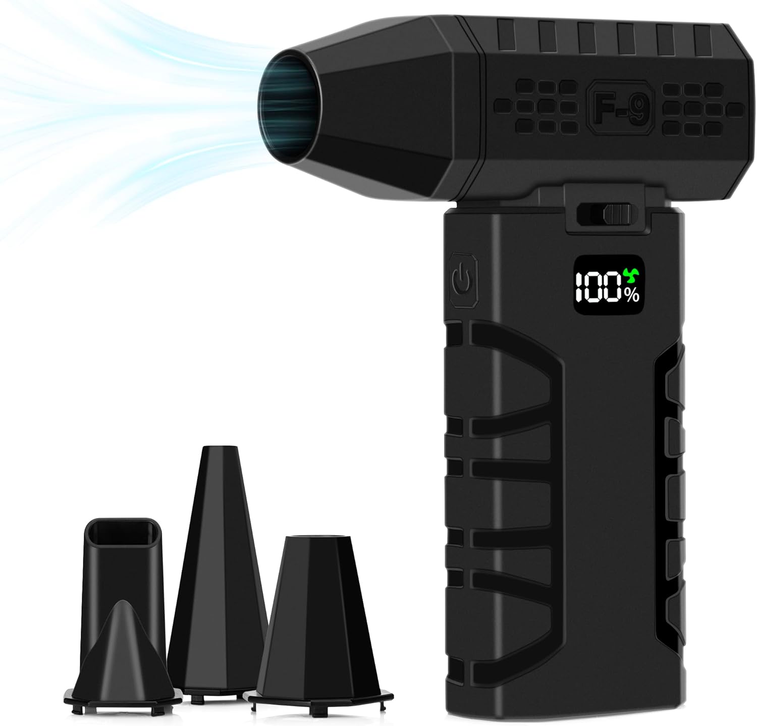 Compressed Air Duster, Up to 130000 RPM Cordless Electric Air Duster for Computer, Keyboard, Car & Home Cleaning, Adjustable Airflow Mini Blower, Outdoor Portable