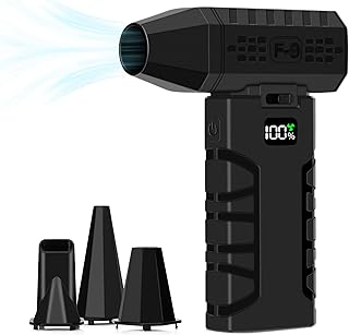 Compressed Air Duster, Up to 130000 RPM Cordless Electric Air Duster for Computer, Keyboard, Car & Home Cleaning, Adjustable Airflow Mini Blower, Outdoor Portable