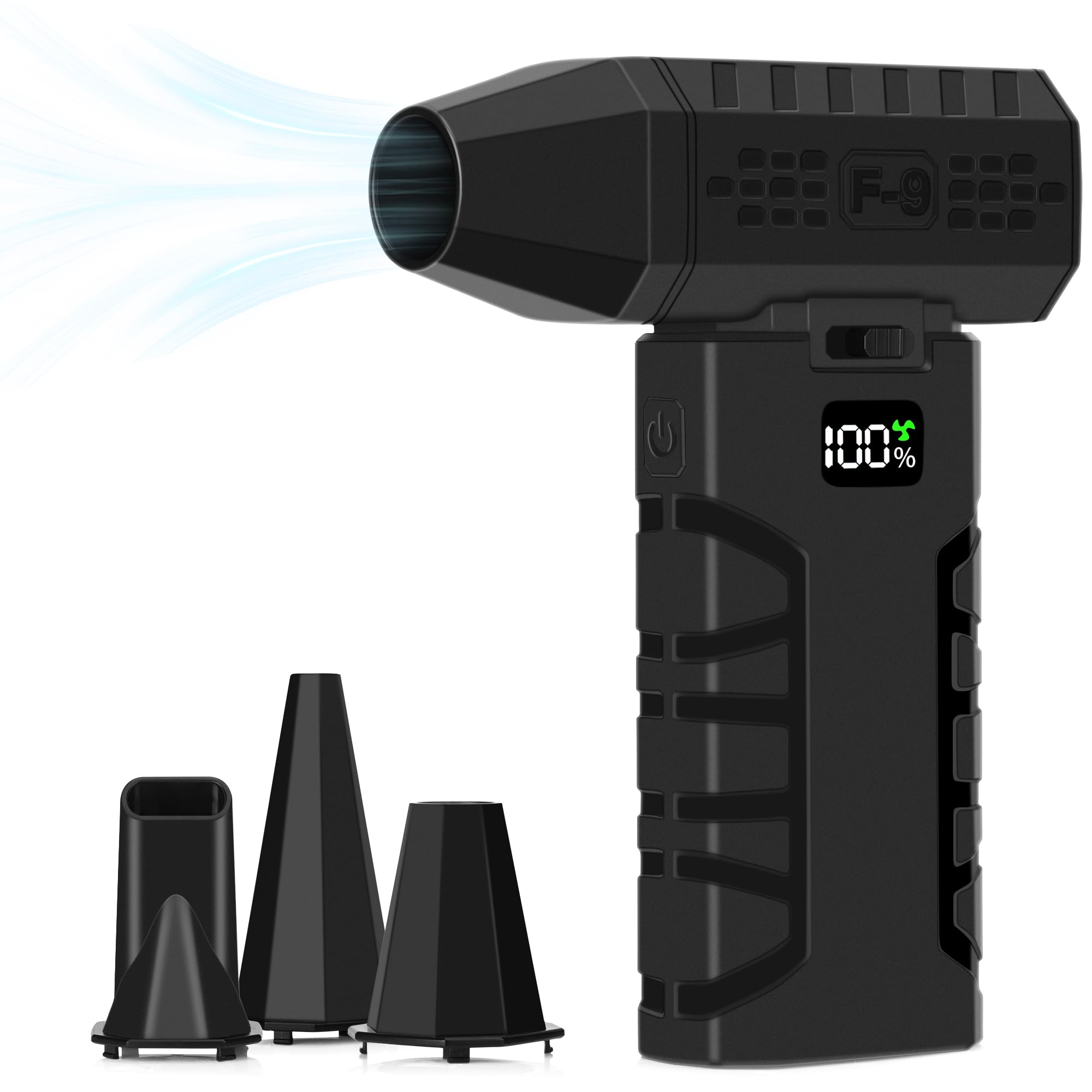 Kaaeiccr Compressed Air Duster, Up to 130000 RPM Cordless Electric Air Duster for Computer, Keyboard, Car & Home Cleaning, Adjustable Airflow Mini Blower, Outdoor Portable