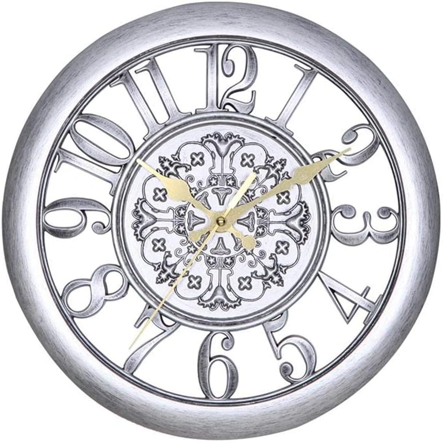 Clock Garden Clocks Outdoor Waterproof Indoor Outdoor Decoration Outside Clock Outdoor Wall Clock Plastic 28Cm Multicolo(Color:D)