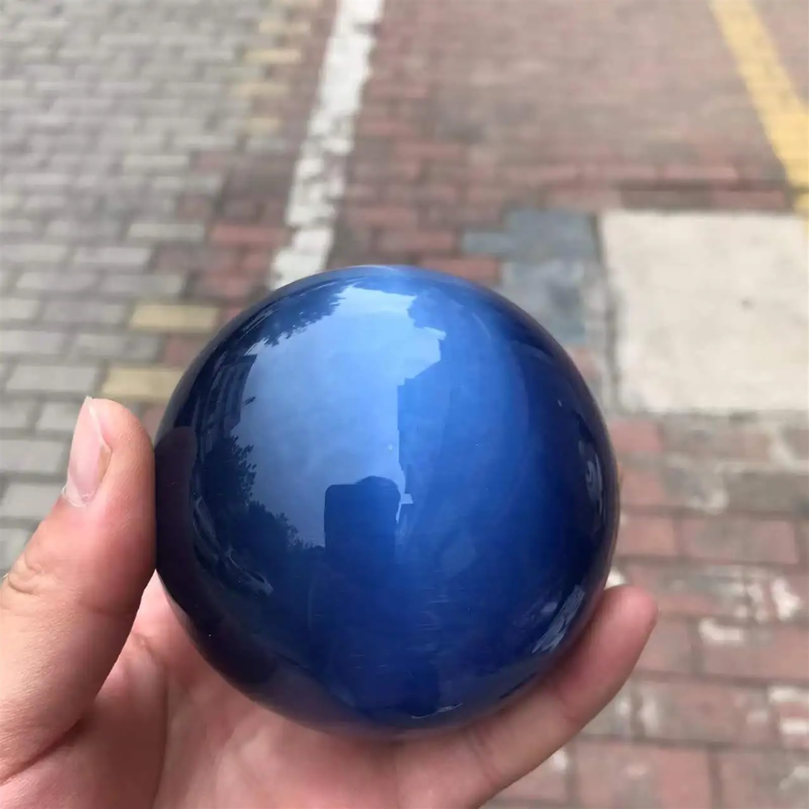 Beautiful Blue Cat Eye Crystal Sphere Wizard Divination Stone Decorative Ball (Color : 1PC 40MM)