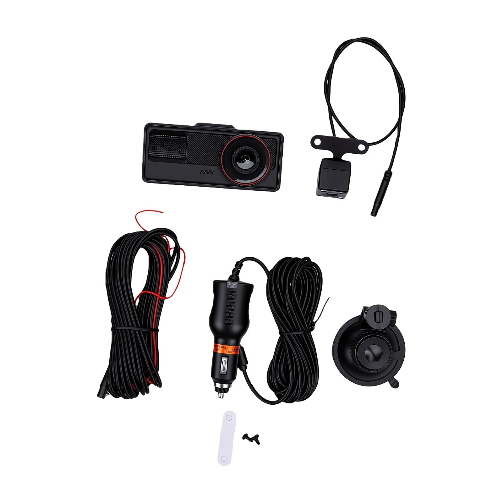 GOWENIC Dash Cam con Tripla Lente, Schermo da 2 Pollici, Grandangolo da
