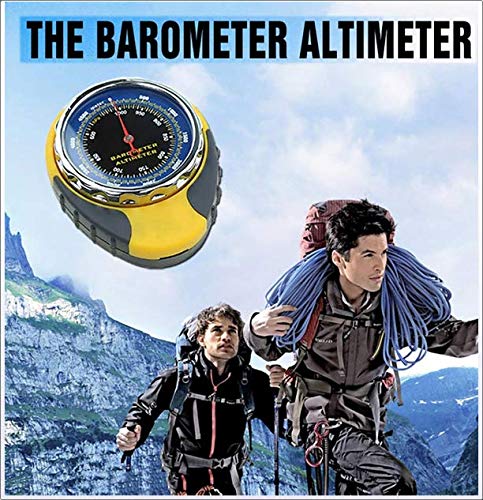 DJG Multifunctional Outdoor Barometer, 4-in-1 Compass Altimeter Barometer Compass Thermometer for Carabiner Camping Hiking Pocket - Thumbnail 4