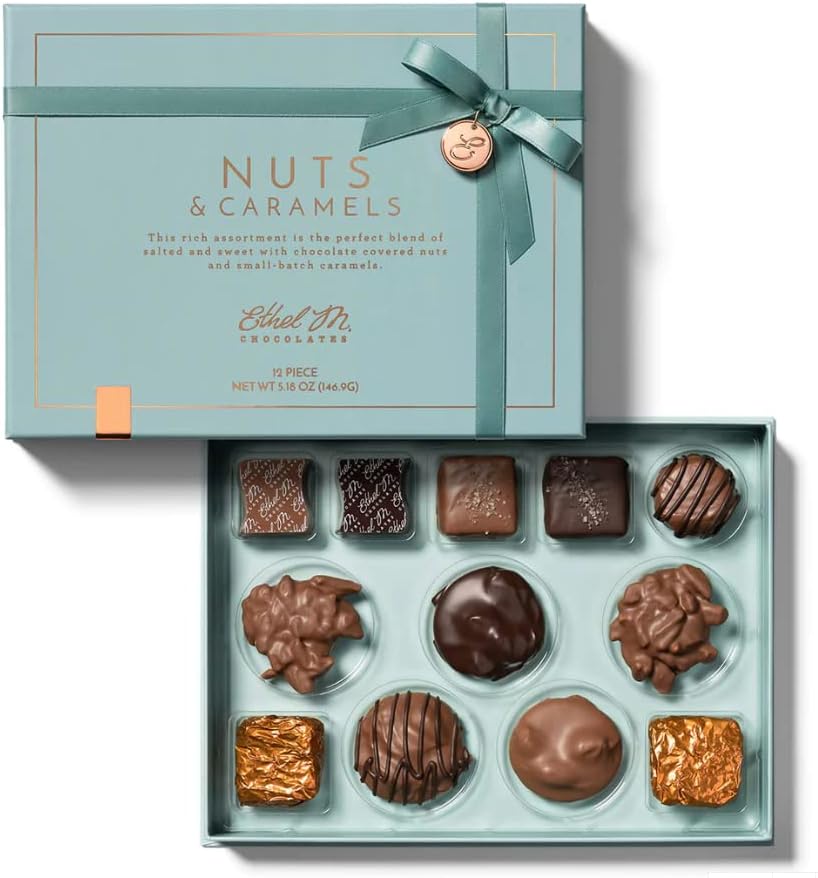 Ethel M Chocolates 12Piece The Nuts & Caramels Collection