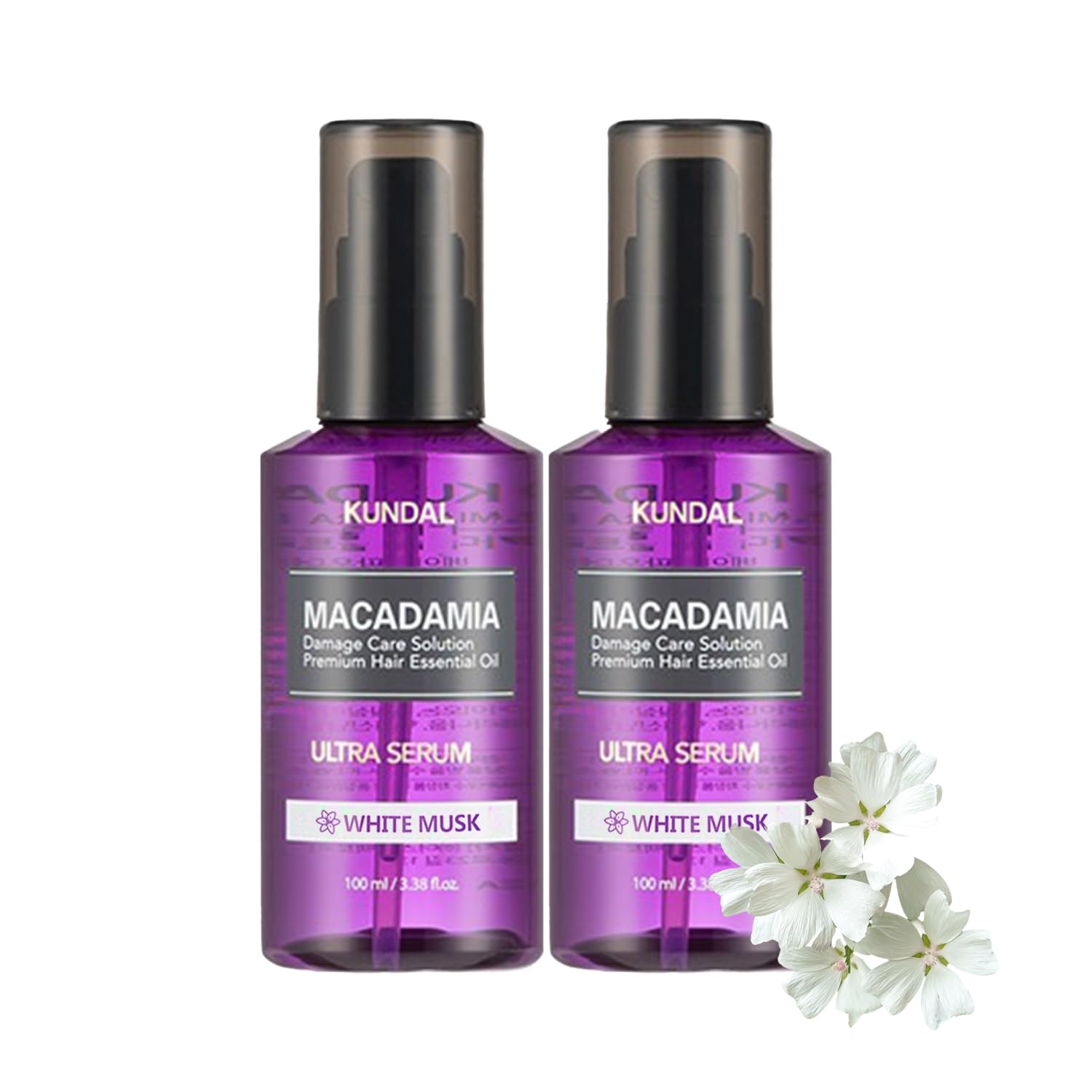 KUNDALIntense Repair with [White Musk] Quick Damage Care Serum - Premium Hair Essential Oil, Ultra Nourishing Natural Ingredients. 200ml (3.38 fl.oz x 2EA/SET)