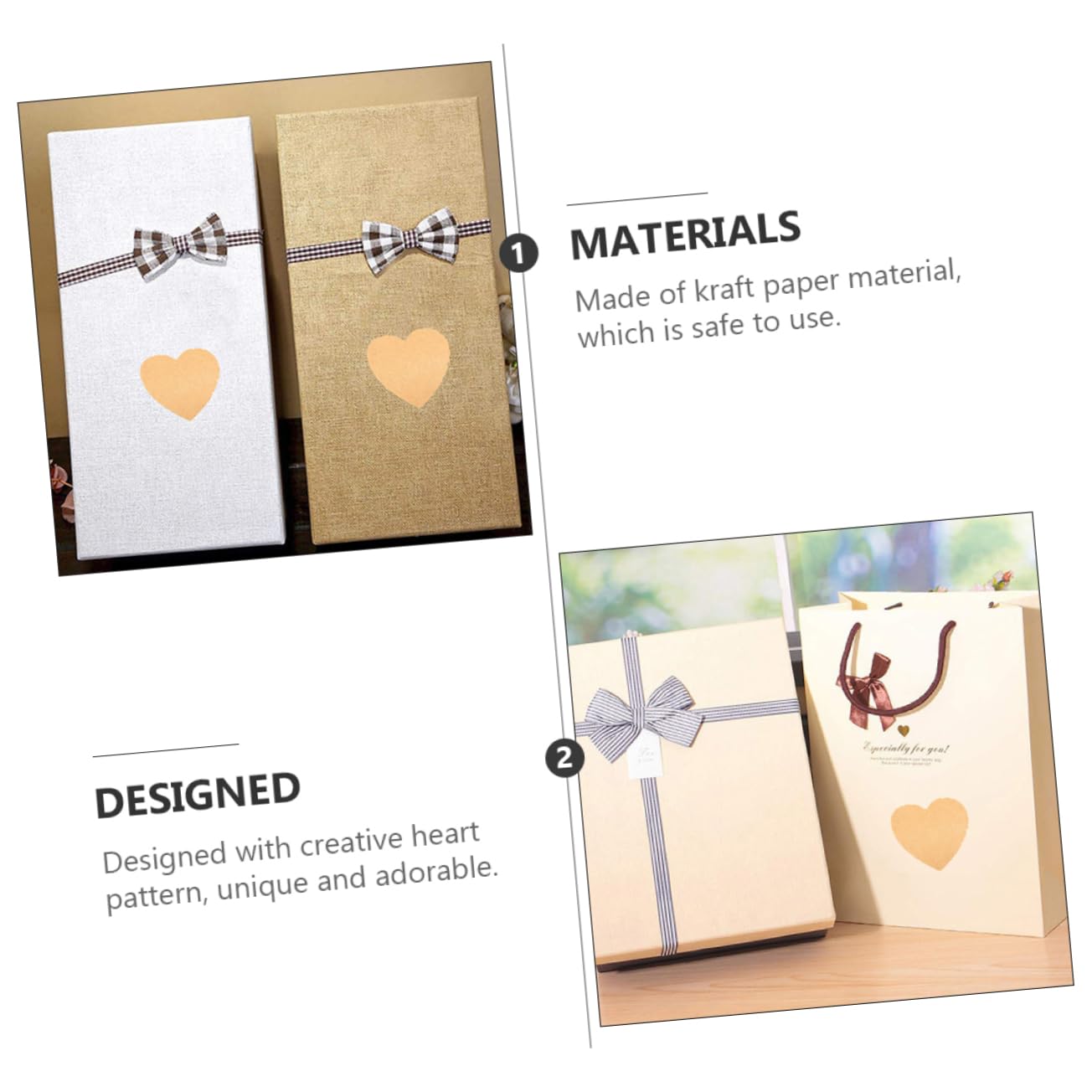HOMSFOU 2 Set Adesivi Carta Kraft Set Etichette Naturali Per Decorazioni E Confezioni Per Scrapbooking E Regali Design E Personalizzabile 5 * 2