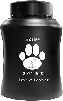 Customize Pet Urn, Pet Urns for Dogs Ashes, Personalized Pet Urns with Paw Print, Stainless Steel Cremation Pets Box for Dogs Cats, Pet Ashes Keepsake for Dog or Cat Ashes