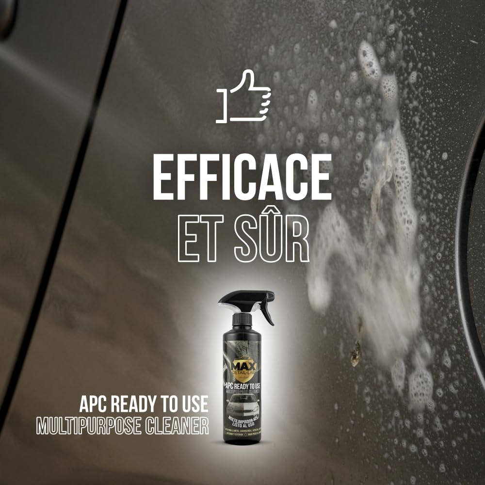 MAX DETAIL-LAB - APC 5L Nettoyant Voiture Universel Tout en Un, Lavage Sans Eau Intérieur et Extérieur, Entretien Complet pour Garniture, Moteur, Jantes, Kit Detailing Professionnel Auto Moto 5 Litres