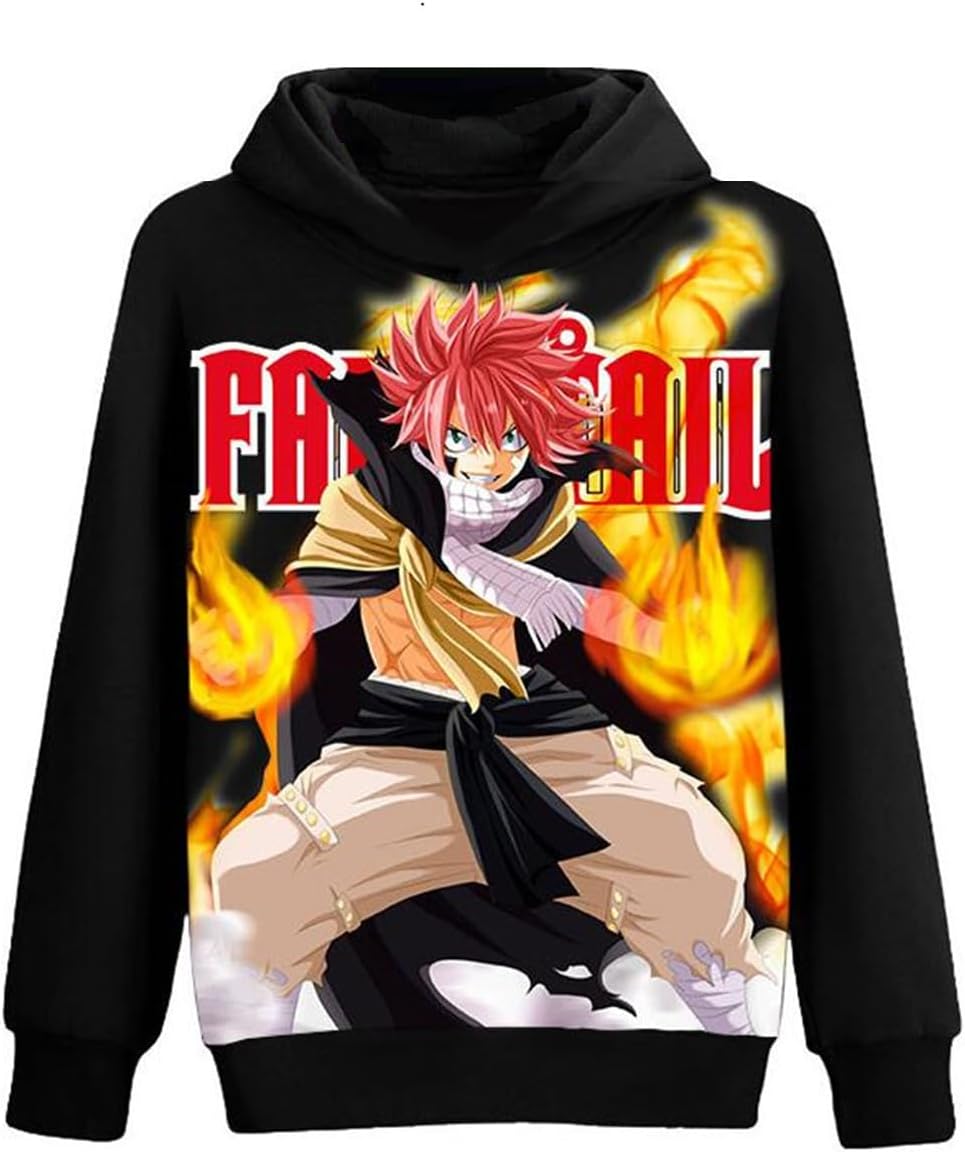 Anime Fairy Tail Cosplay Natsu Dragneel Jacket Sweatshirt Fleeces Costume Hoodie