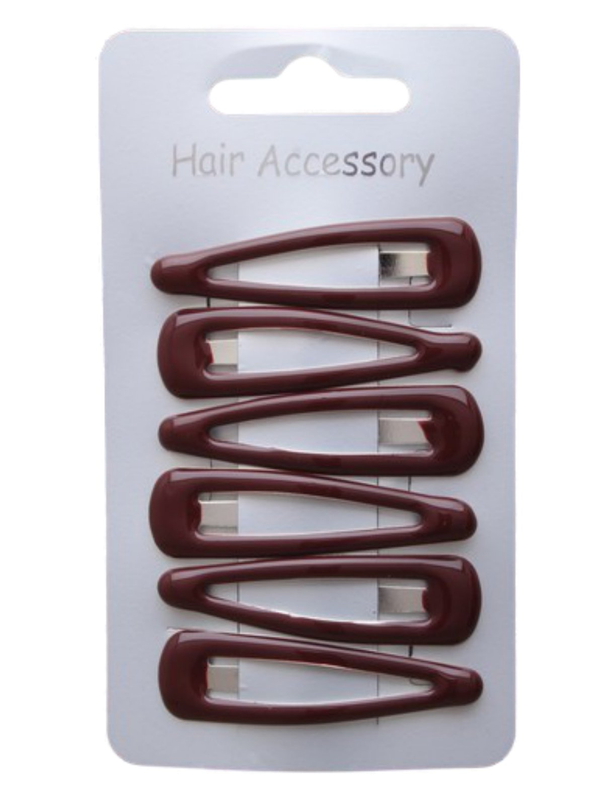 Set of 6 Burgundy Hair Clips Snap Bendies Sleepies 5cm (2) by Pritties Accessories