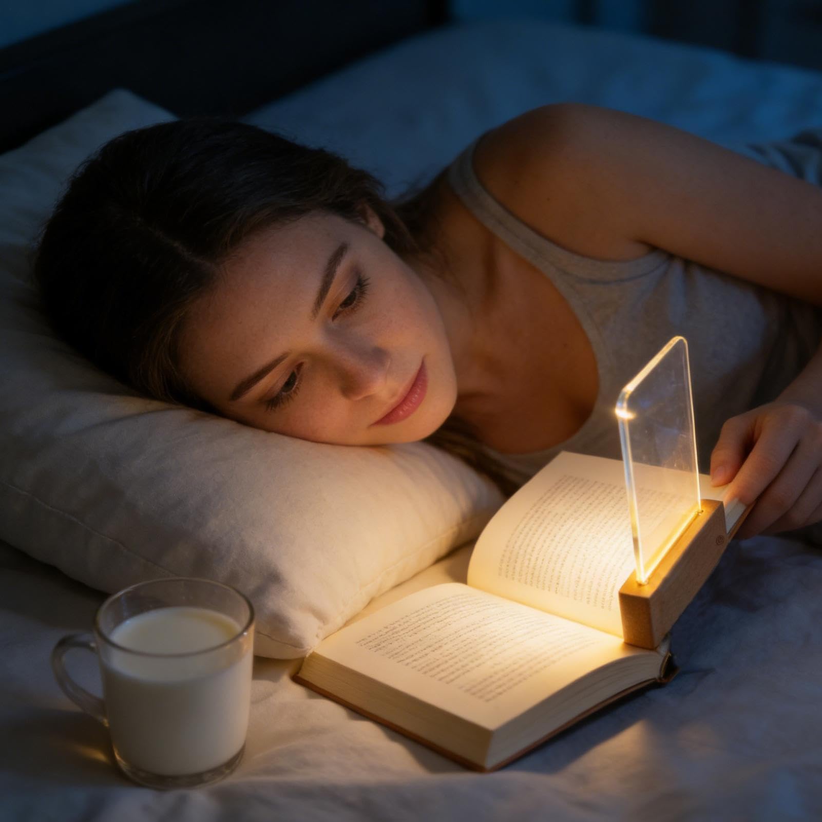 Generico Luce Da Libro Piatta Lampada Ricaricabile Trasparente A 3 Colori | Luce LED Regolabile, Trasparente E Doodleabile Per La Lettura Di Libri Per Studiare, Notte, , Scrivania, Comodino E Viaggio