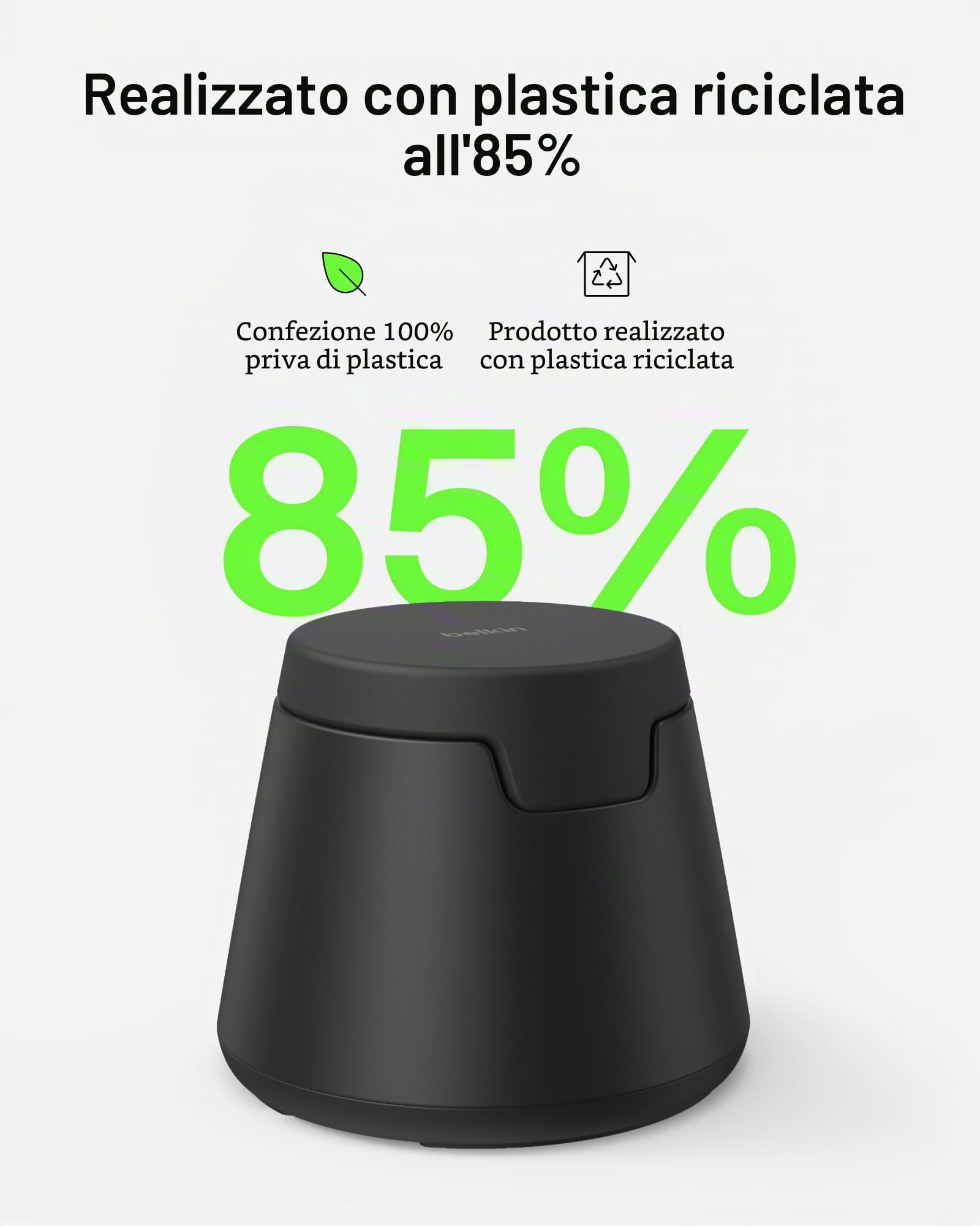 Belkin Stazione di ricarica wireless 3 in 1 per Samsung, Android, Qi2.2, caricatore magnetico da 25 W per Galaxy S26, Pixel 10, iPhone 17, porta USB C per Galaxy, Pixel e Apple Watch (caricatore per