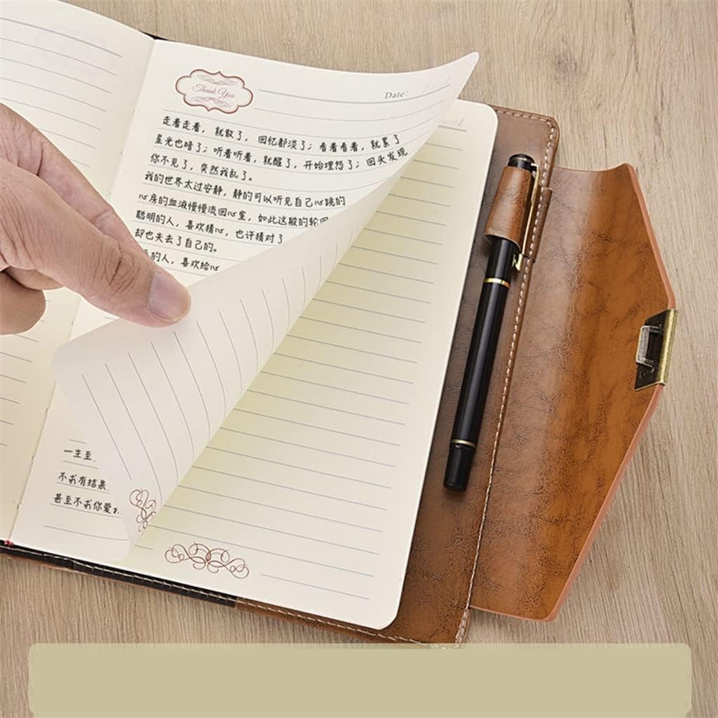 A5 Travel Notebook with Combination Lock Password Agenda Diary Journal Notepad Business Stationery (Color : A, Size : A5)
