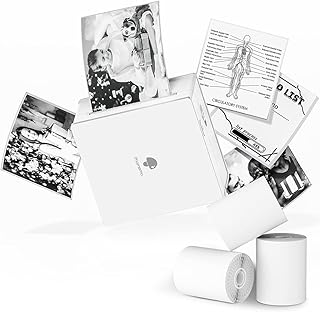 Phomemo M02 Mini Portable Printer - Thermal Bluetooth Pocket Printer Instant Phone Photo Printer, Compatible with iOS & Android, for Journal DIY Study Christmas Children Gift, White