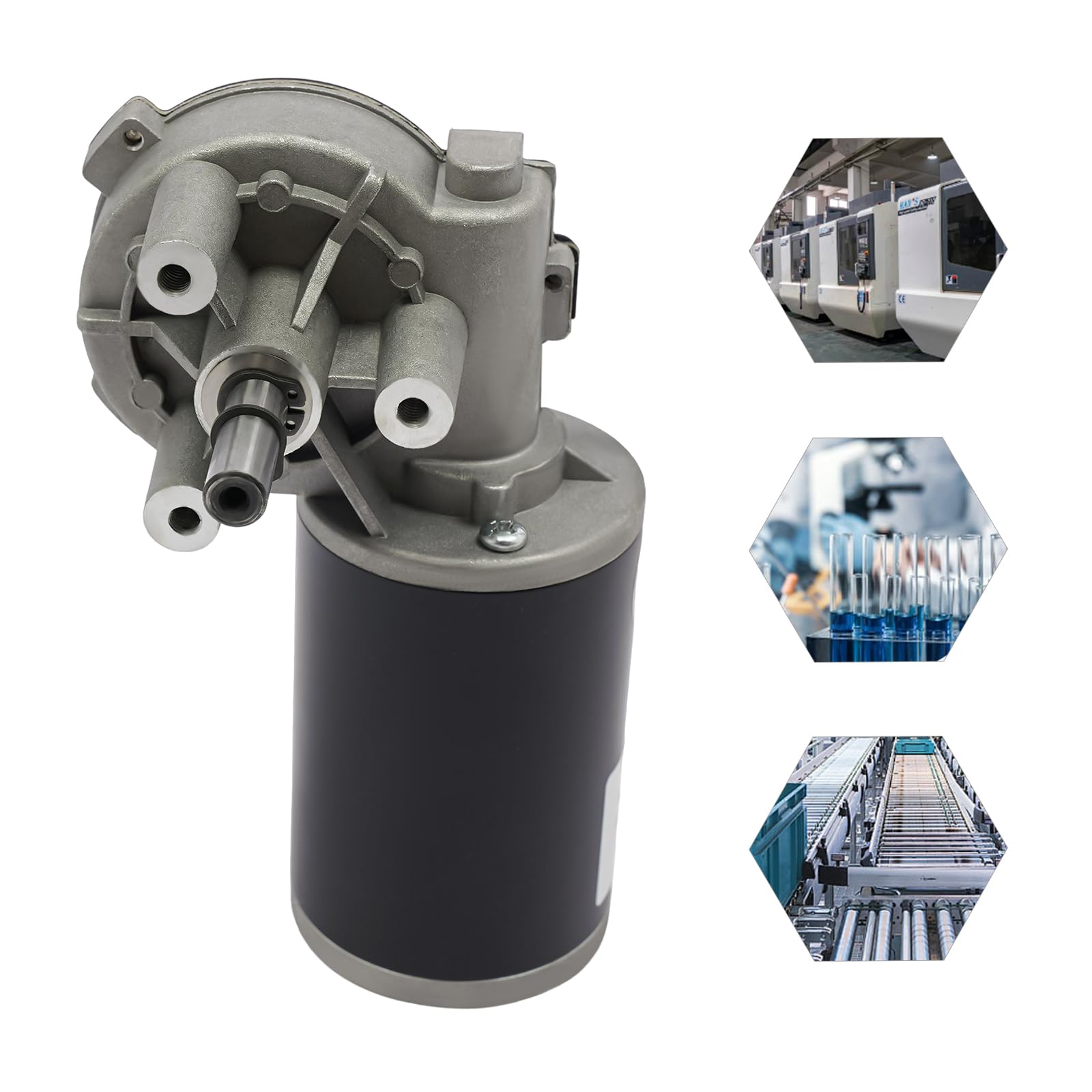 12V DC Getriebemotor 60W Schneckengetriebemotor Torsionsgeschwindigkeit Elektromotor für Parkplatz, Kalander, Extruder, Mixer 220rpm