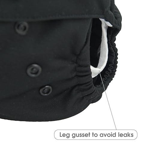 Miniatura 7 de Babygoal Funda de pañales de tela para niñas, fundas reutilizables ajustables para pañales ajustados y preplegados, 6 fundas de ropa de bebé + una