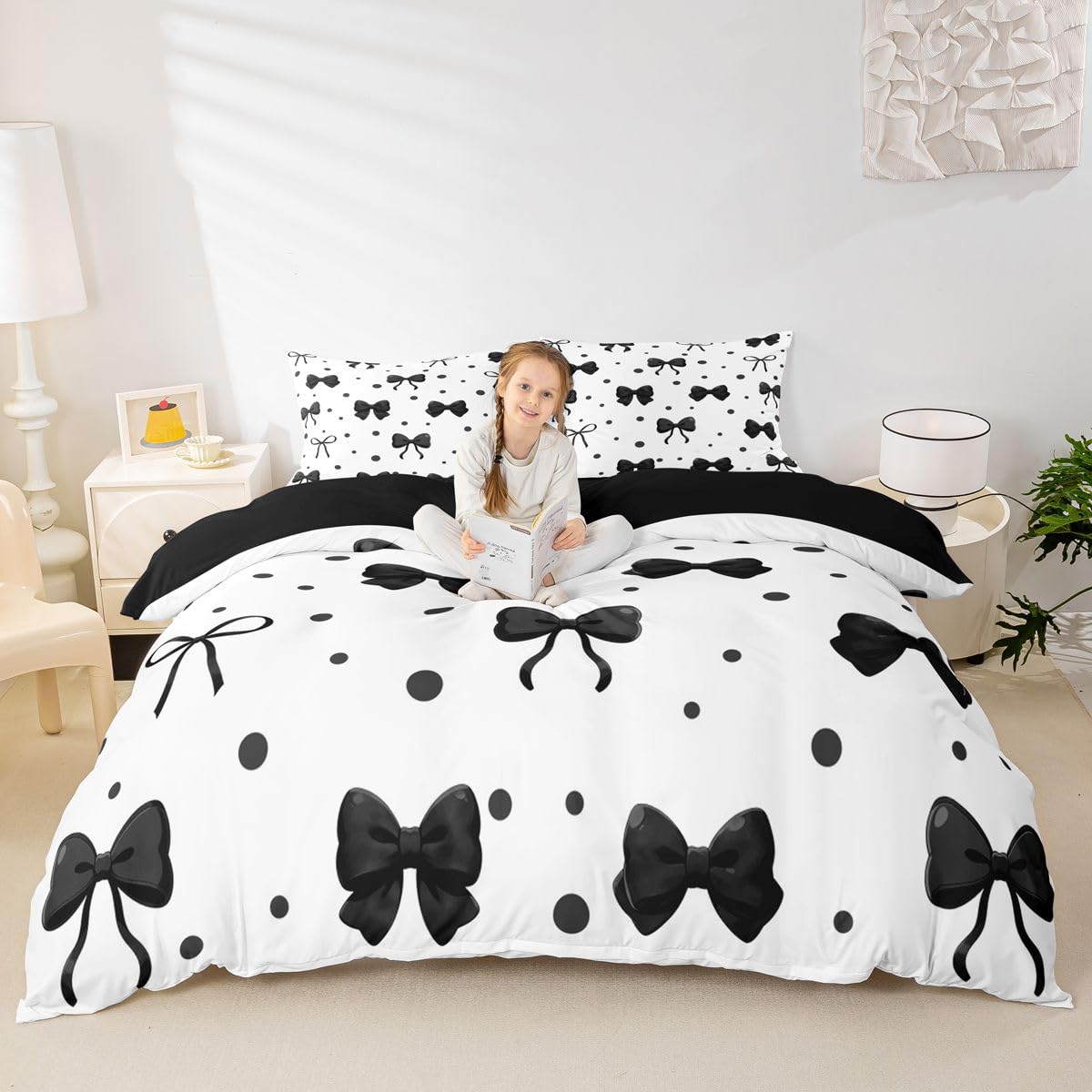 Homewish Kawaii Bowknot Super King zestaw poszewek na kołdrę wstążka kokardka pościel muszka poszewka na kołdrę różowe zestawy łóżek
