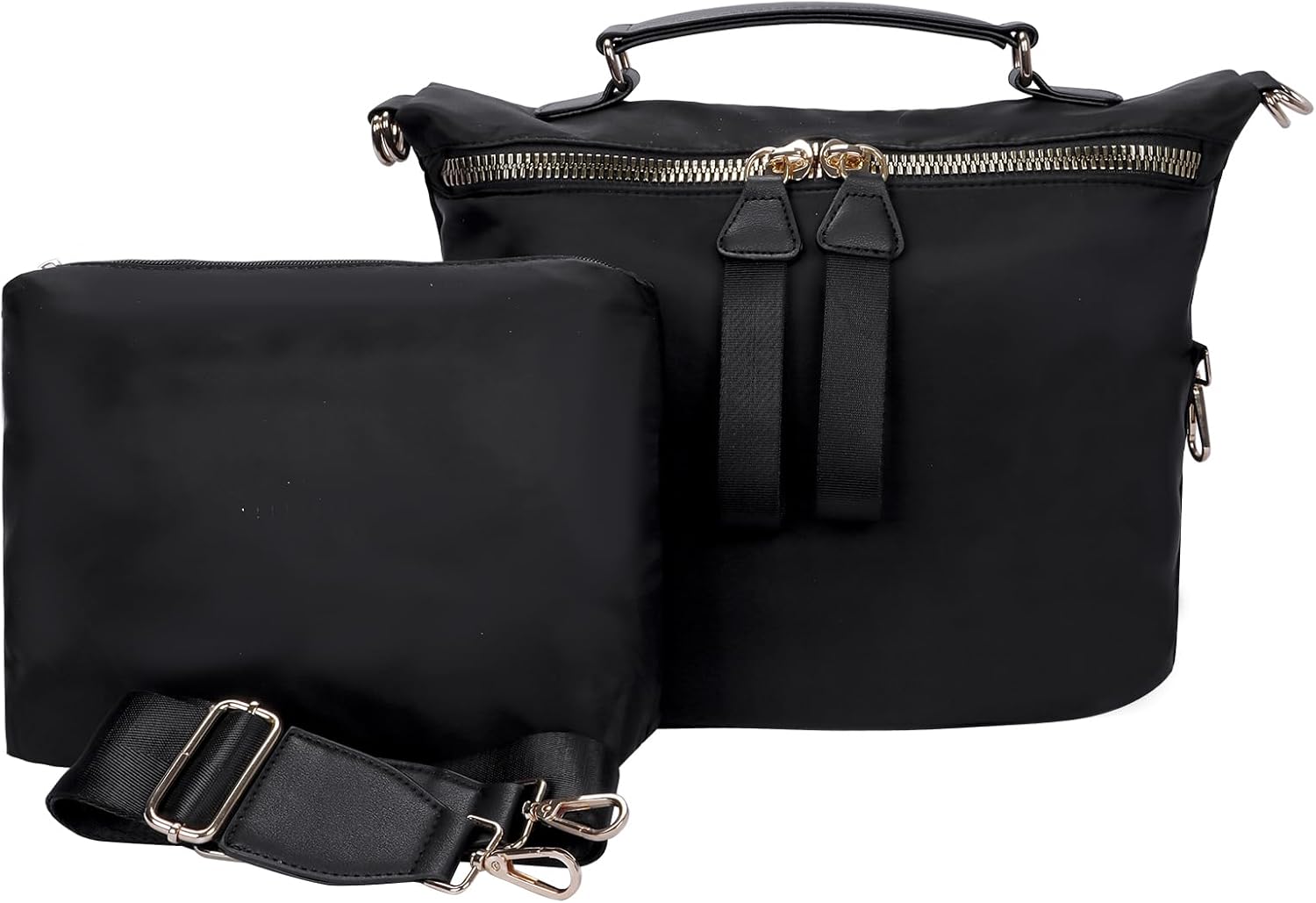 Women Nylon Crossbody Bag Large Capacity Lightweight Tote Bag Travel Shoulder Bag with Makeup Bag | Nylon, Large Capacity, Lightweight, Travel, with Makeup Bag