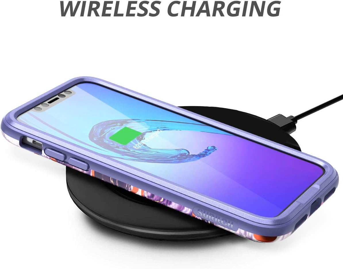 SURITCH Case for iPhone 11,[Built-in Screen Protector] Hybrid Full-Body Protection Dual Layer Soft Silicone Shockproof TPU Bumper Lavender Protective Cover for iPhone 11 6.1 Inch (Purple Marble)
