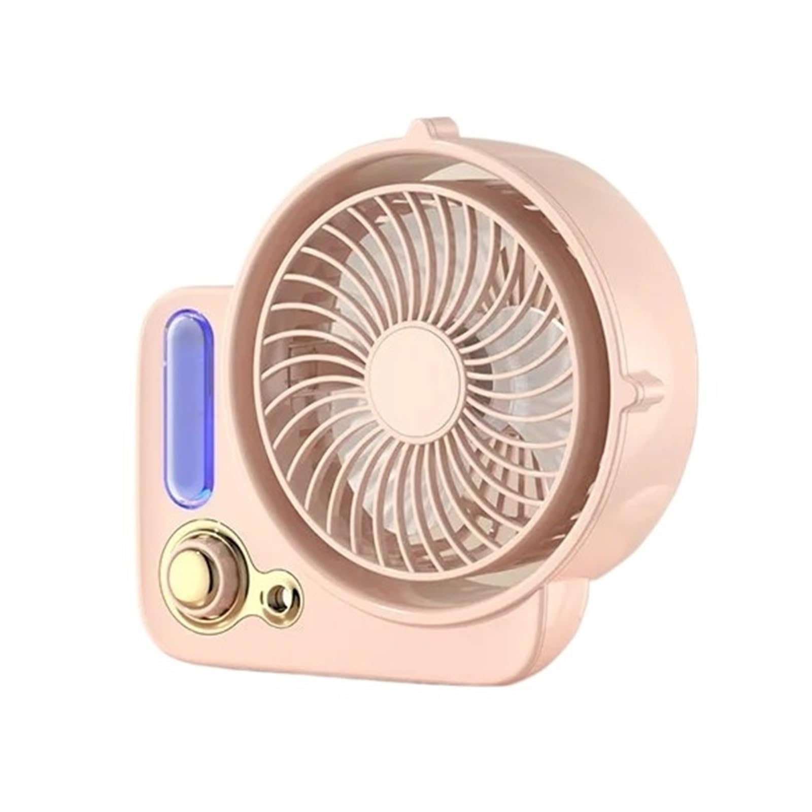Portable Mini Desktop Fan Moving Head Dormitory Home Mute Rechargeable Airflow Comfort Refreshing Breeze(Pink)