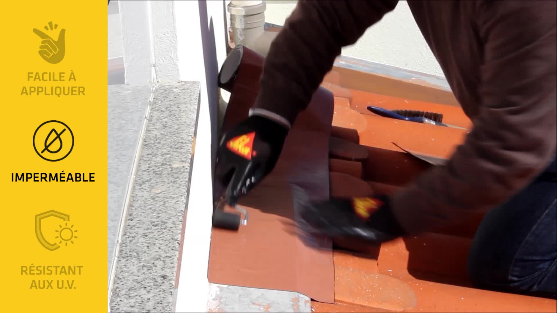 Bande d'étanchéité adhésive bitumeuse terre cuite 150mm x 10m MultiSeal Sika | Tout Brico