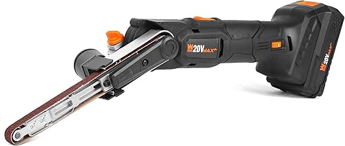 Miniatura 10 de WEN Lijadora de archivos de detalles inalámbrica, velocidad variable con batería de iones de litio de 20 V máx. 2.0 Ah y cargador (20437)