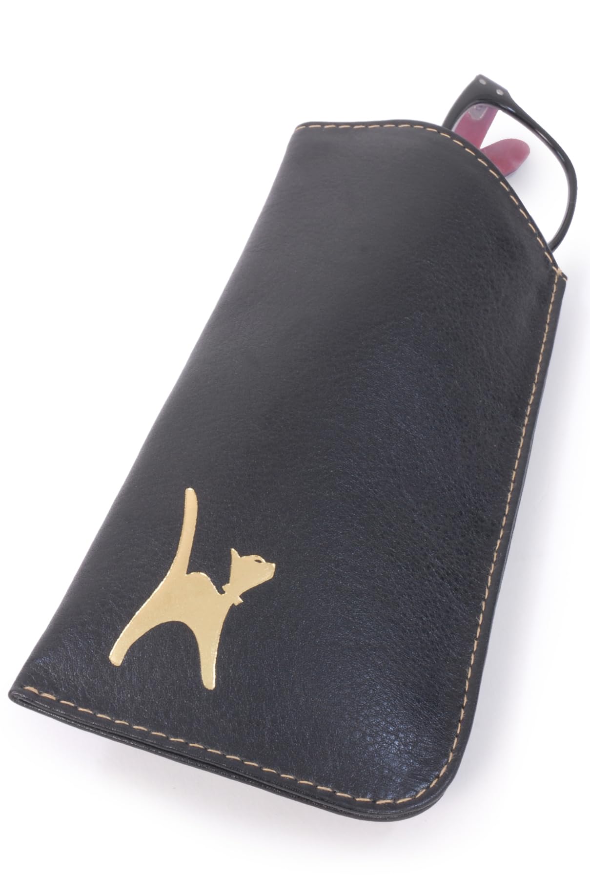 Catwalk Collection Handbags Women's Black - Leather Glasses Case - Sunglasses Sleeve - Gift Boxed - Iris