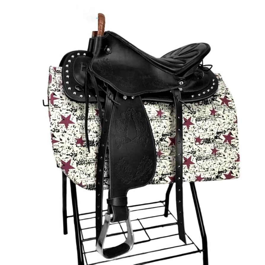 Amazon.co.jp: 馬のサドル プリントの馬の鞍の新印刷ピュア西部