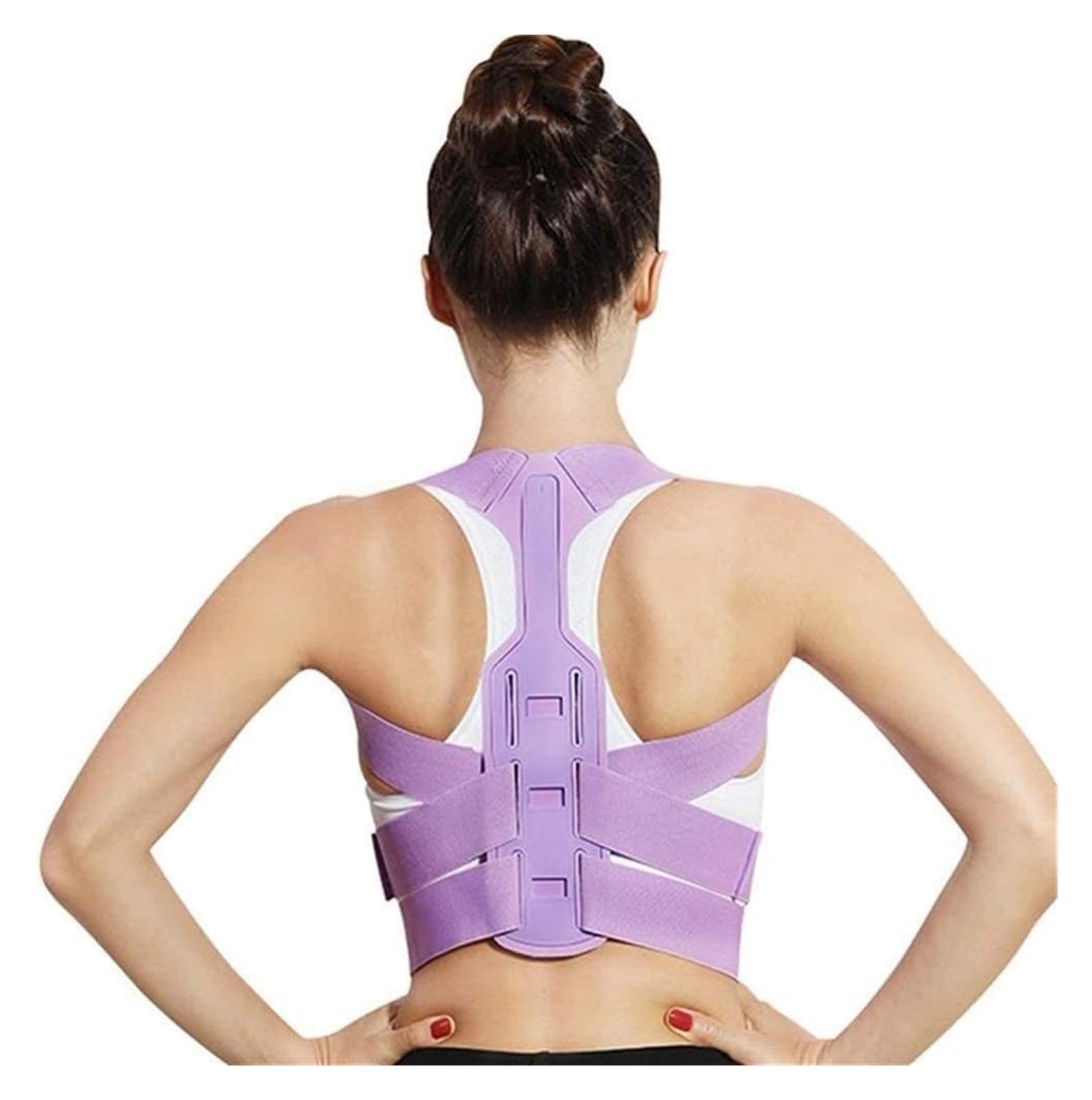 Correttore Postura Uomo Donna, Cintura di Supporto for la Schiena, correttore posturale Regolabile(Purple,Medium)