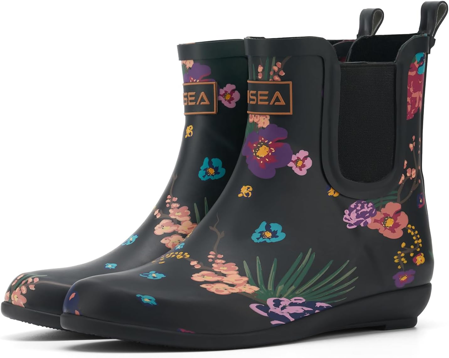 HISEA Women's Ankle Rain Boots Waterproof Chelsea Boots Short Rubber Garden Shoes Anti-Slipping Rainboots for Ladies with Comfort Insole Lightweight Outdoor Work Booties