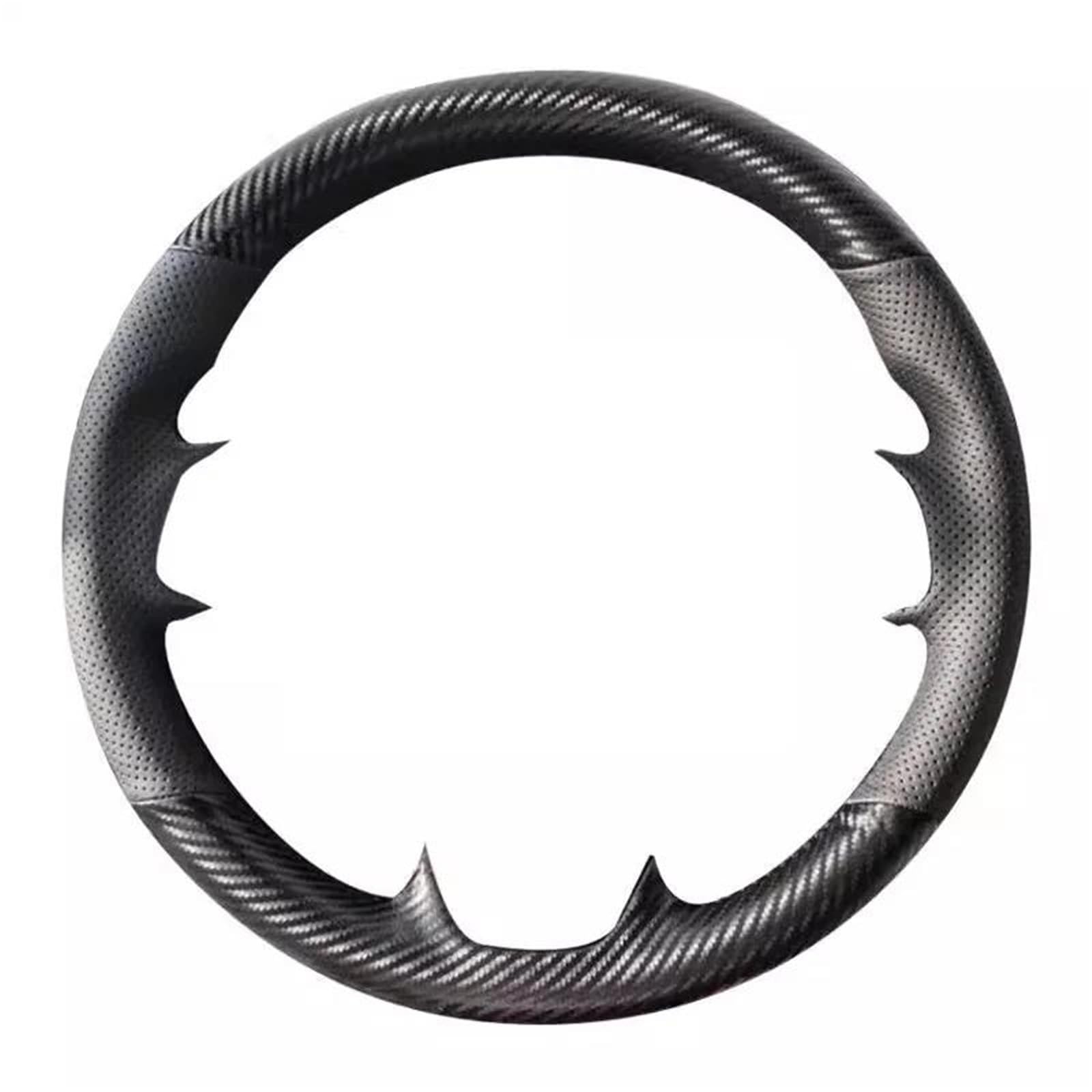 para N&issan para Patrol Y61 Funda para Volante De Coche De Cuero Negro(Carbon Black)