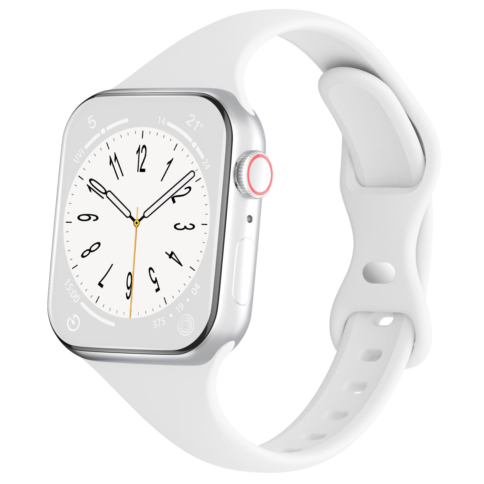 Photo 1 of DYKEISS Sport Slim Silicone Band Compatible for Apple Watch Band 38mm 42mm 40mm 44mm 41mm 45mm 49mm, Thin Soft Narrow Replacement Strap Wristband for iWatch Ultra Series 8/7/SE/6/5/4/3/2/1 Women Men