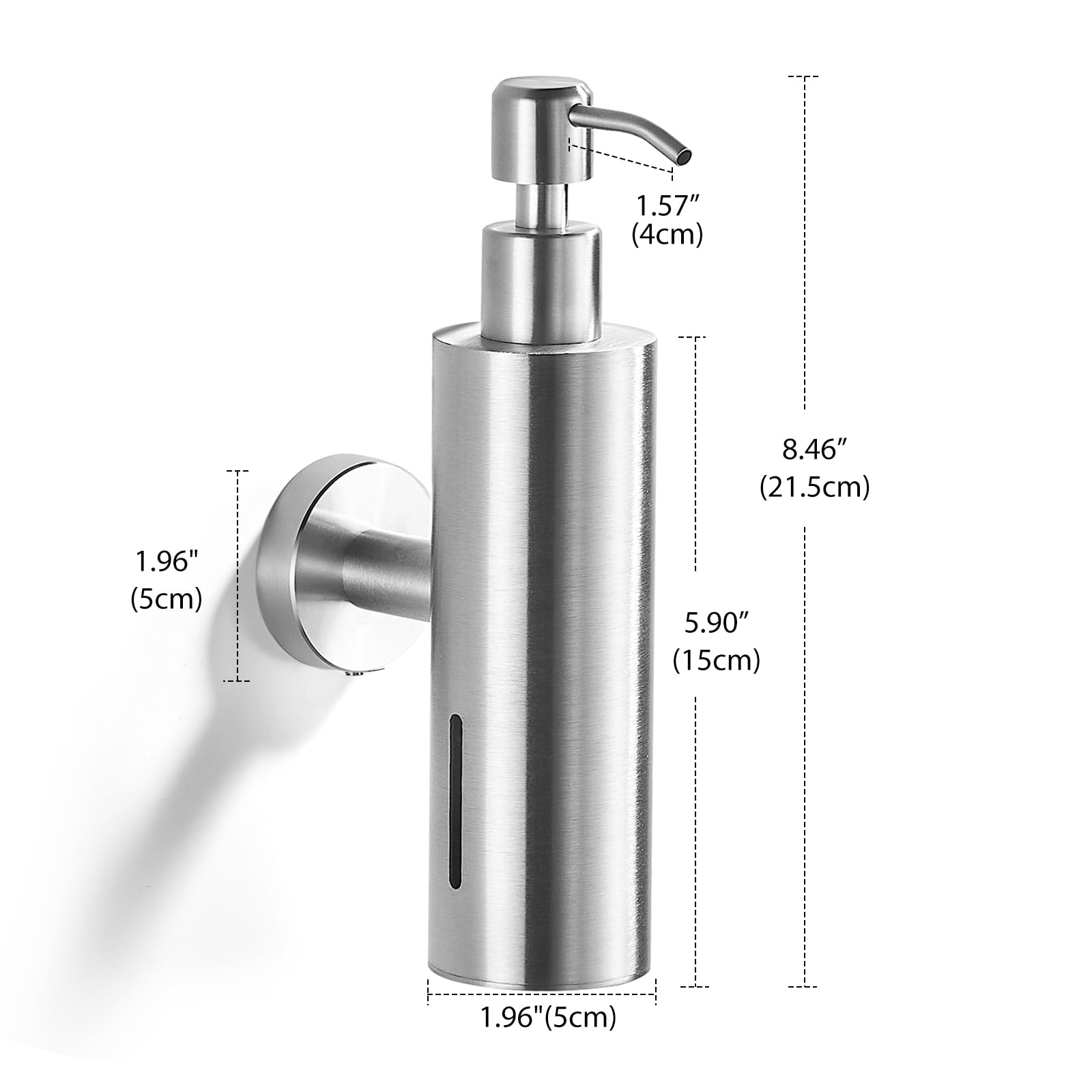 Seifenspender, Wandmontage, Edelstahl, für Badezimmer, gebürstetes Nickel