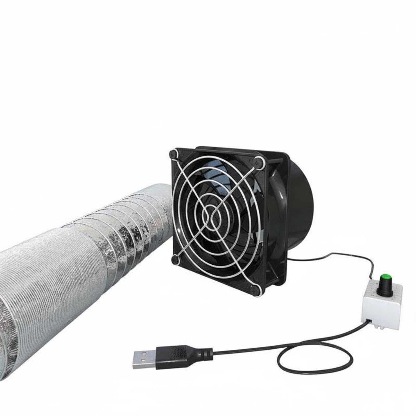 Fume Extractor Fan Installation Miniature Kitchen Exhaust Fan Compact Design Adjustable Speed Exhaust Blower for Renters, Students USB Adj Fan 6M Pipe-image-17
